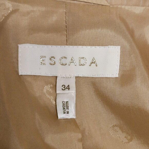 Escada Beige New Wool Pinstripe Pants Suit. Size 34 (small) - Picture 7 of 12